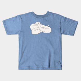 Blue-Eyed Leucistic Ball Python Digital Illustration Kids T-Shirt